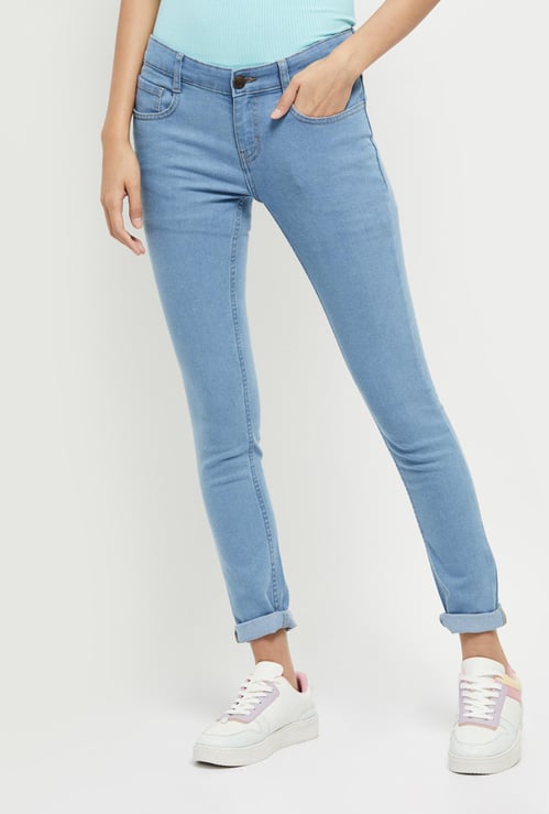 Women Stonewashed Full-Length Skinny Fit Jeans