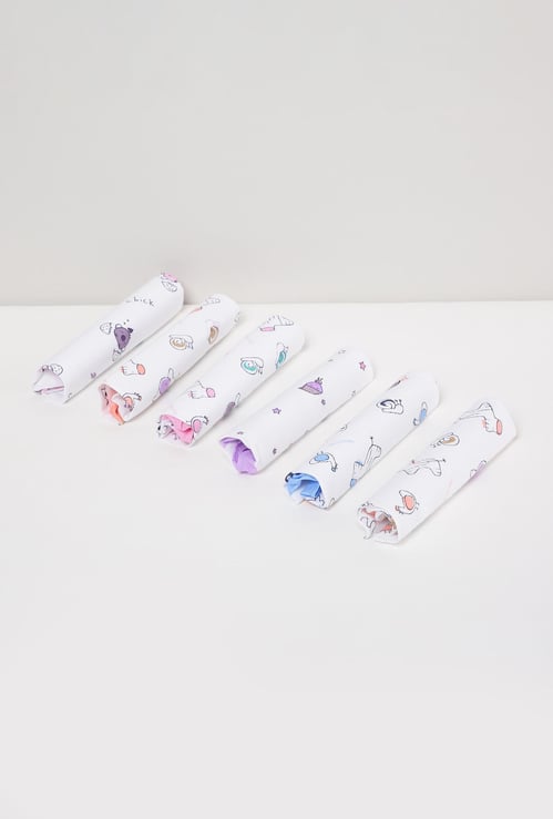 Girls Printed Handkerchief- Pack of 6