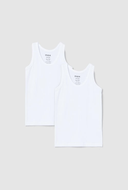 Boys Solid Sleeveless Vest 