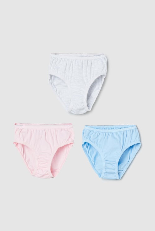 Girls Solid Panties - Pack of 3