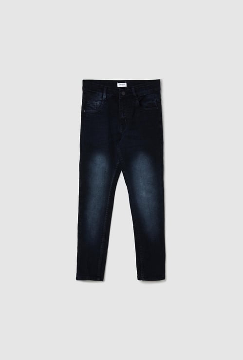 Boys Stonewashed Slim Fit Jeans