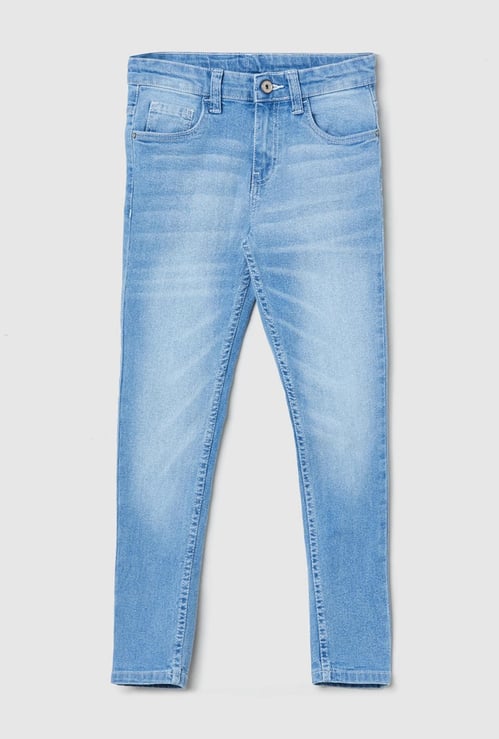 Boys Stonewashed Slim Fit Jeans