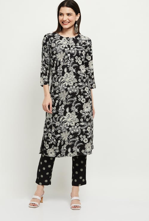 Women Printed Straight Kurta With Straight Pant