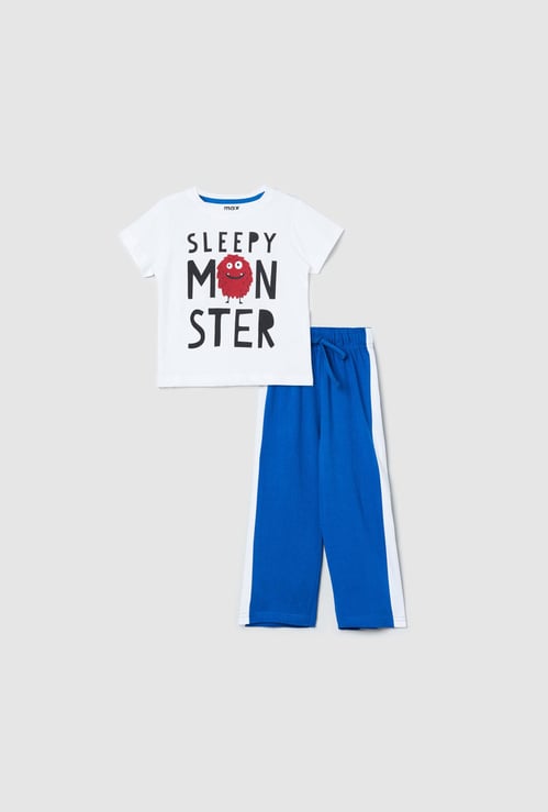 Boys Printed T-shirt With Pyjamas