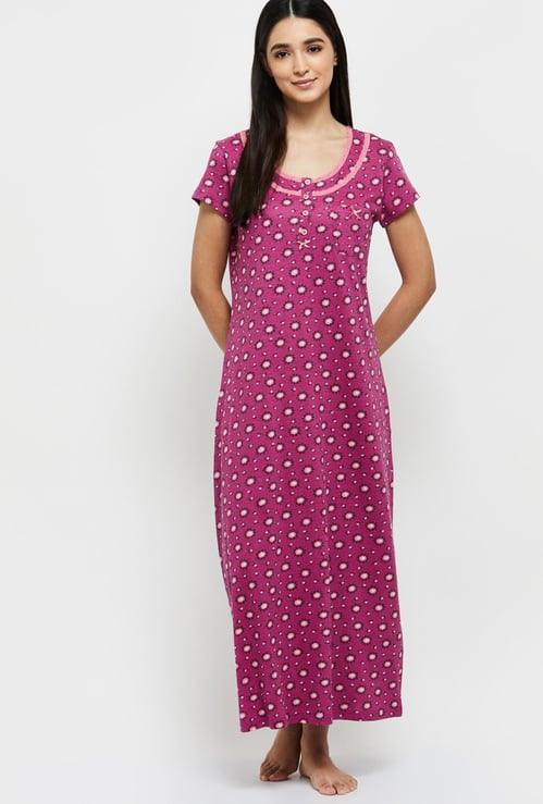 Women Printed Cotton Nightgown