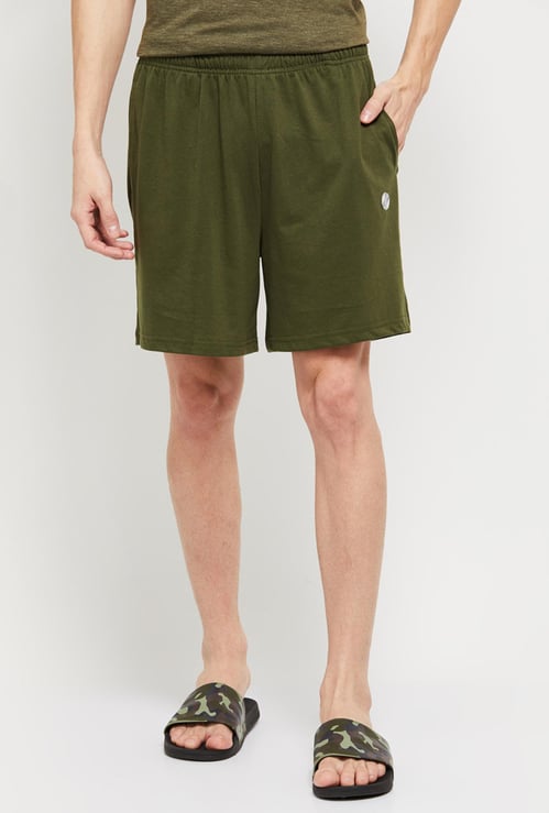 Men Solid Lounge Shorts 