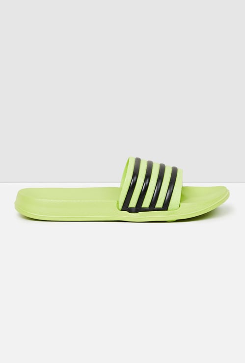 Women Striped Open-Toe Sliders