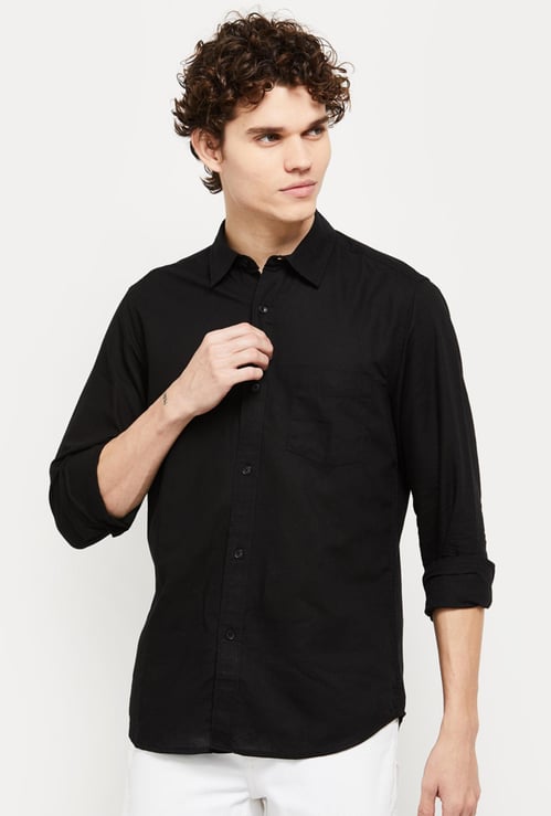 Men Solid Full Sleeves Shirt