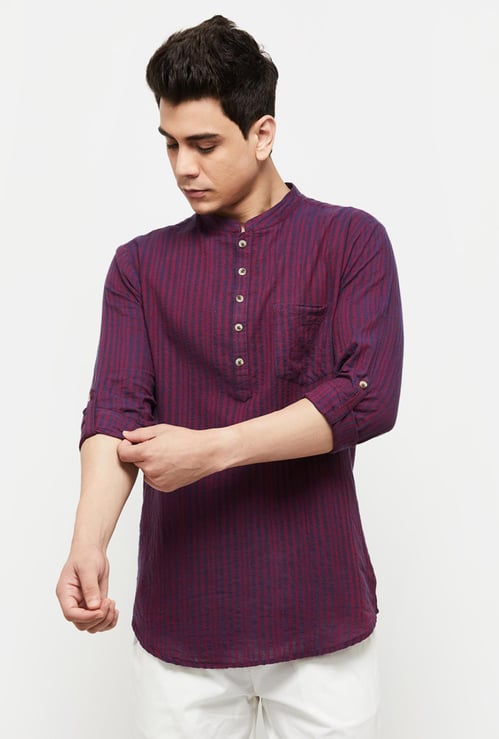 Men Striped Short Kurta 