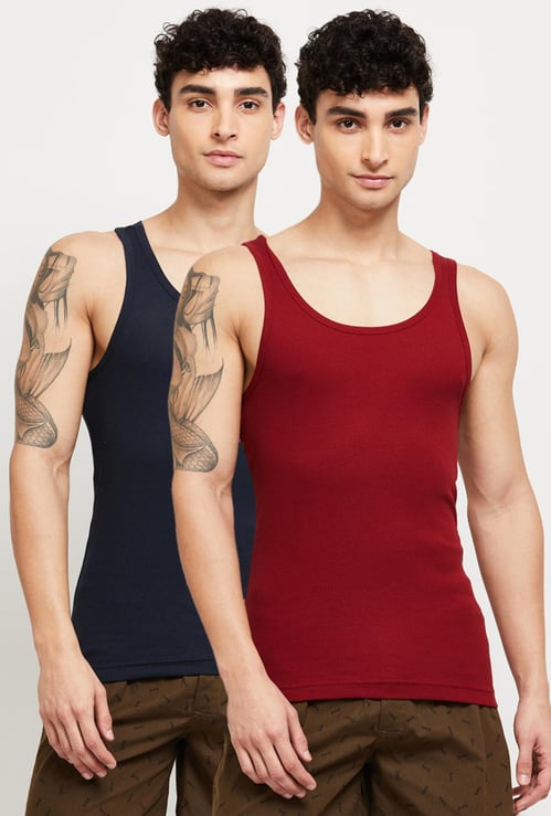 Men Ribbed Racerback Vest - Set of 2 