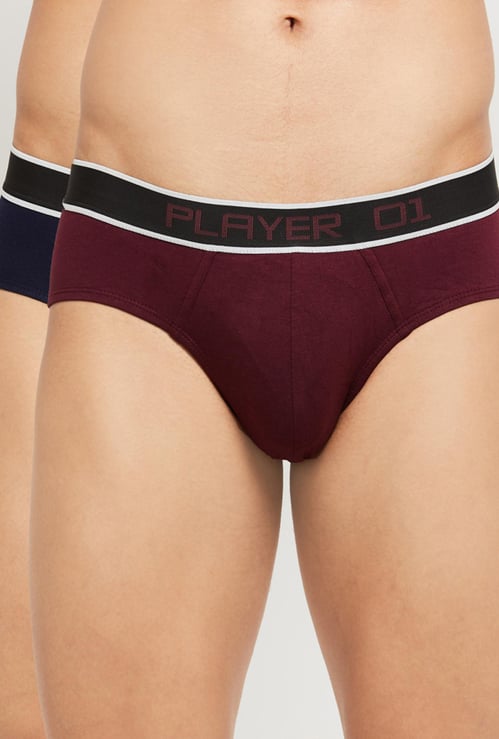 Men Colourblock Elasticated Waist Brief - Pack of 2