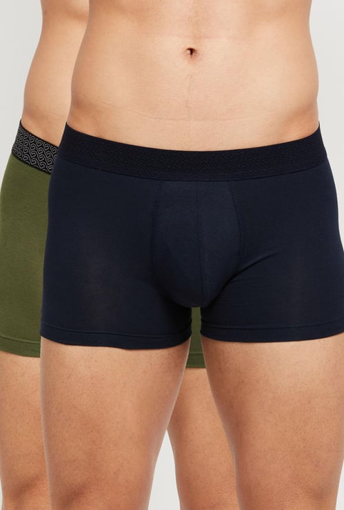 Men Solid Trunks - Pack Of 2