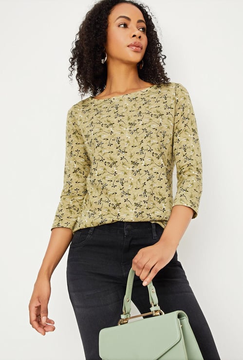 Women Printed Three-Quarter Sleeves Top