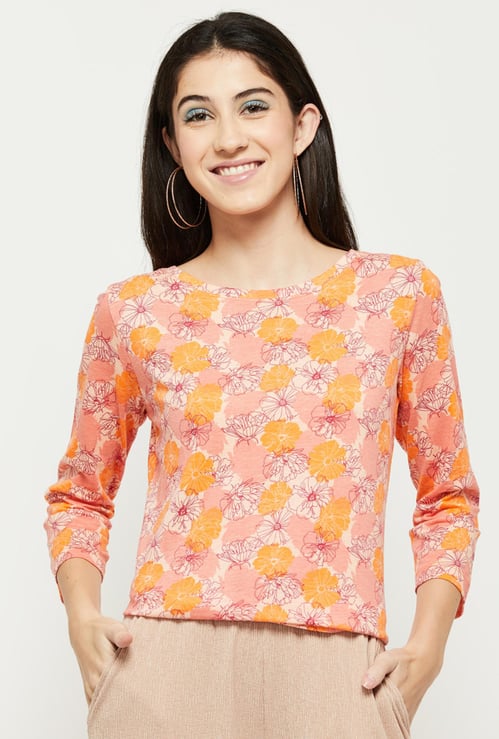 Women Printed Three-Quarter Sleeve Top