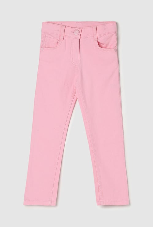 Girls Solid Woven Trousers