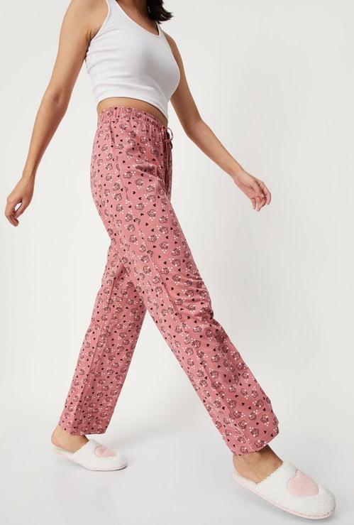 Women All-Over Printed Drawstring Waist Pyjamas