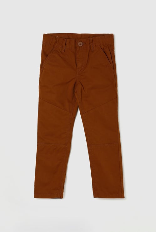 Boys Solid Full-Length Regular Fit Casual Trousers