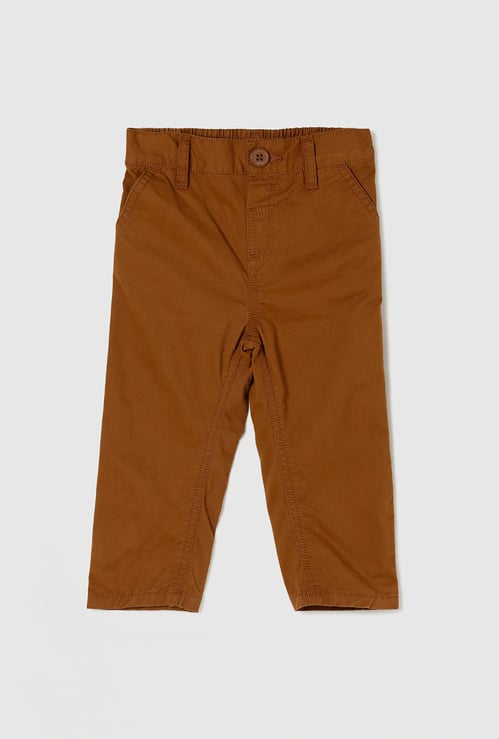 Boys Solid Full-Length Regular Fit Trousers