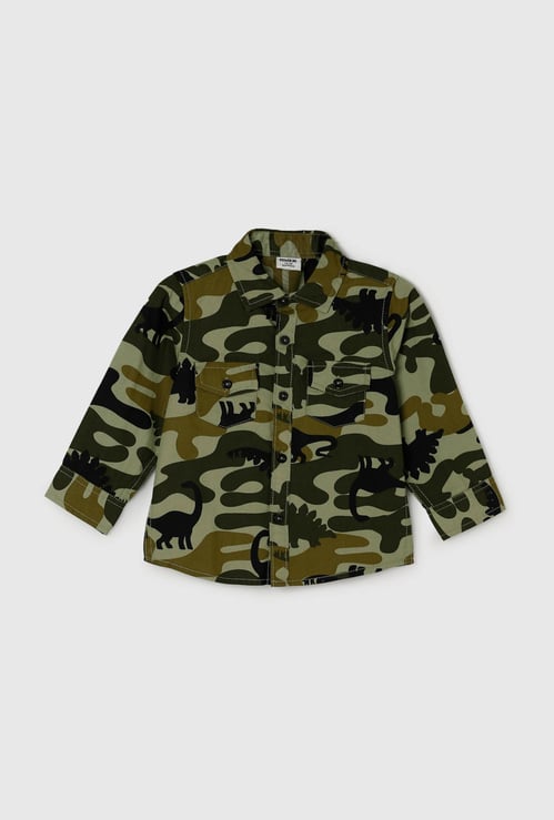 Boys Camouflage Printed Full Sleeves Casual Shirt