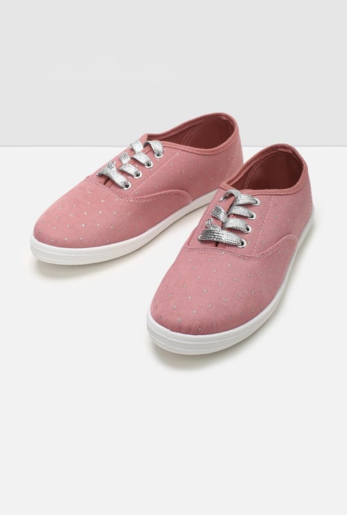 Girls Lace-Up Canvas Shoes