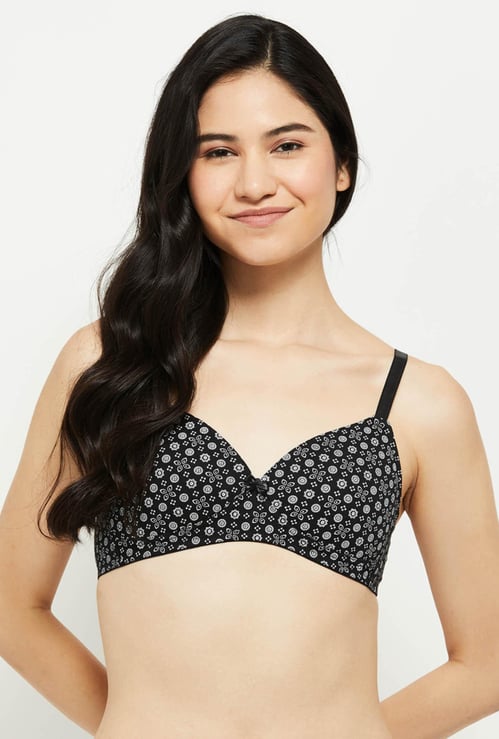 Women Printed Padded Non-Wired T-shirt Bra 