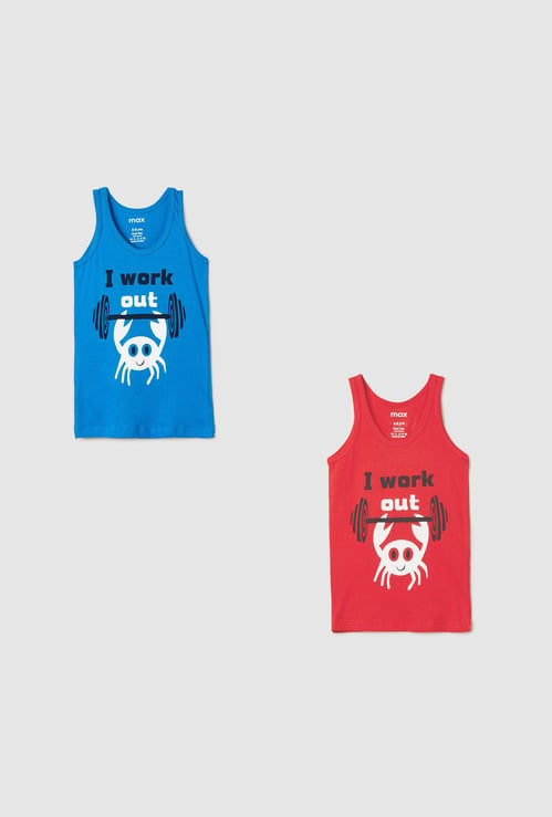 Boys Graphic Print Vest - Pack of 2