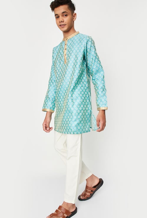 Boys Jacquard Kurta and Pyjama Set