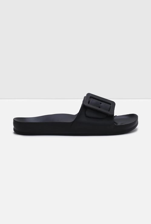 Women Buckle-Detailed Slide Sandals