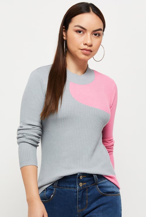 Women Colorblocked Knit Top
