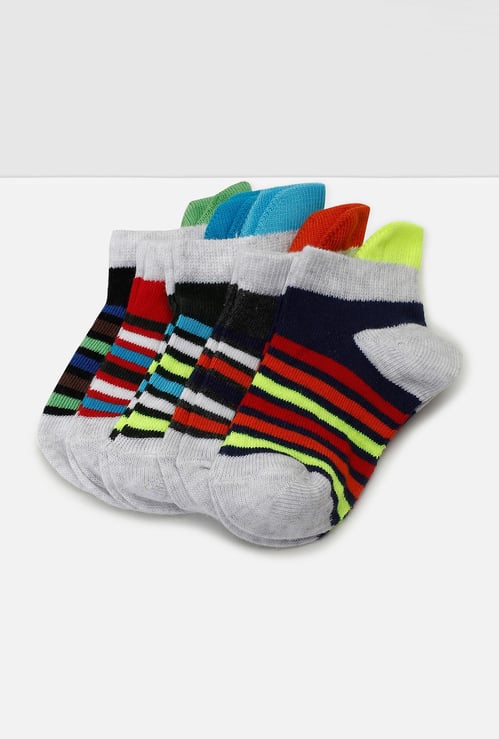 Boys Striped Ankle-Length Socks - Pack of 5