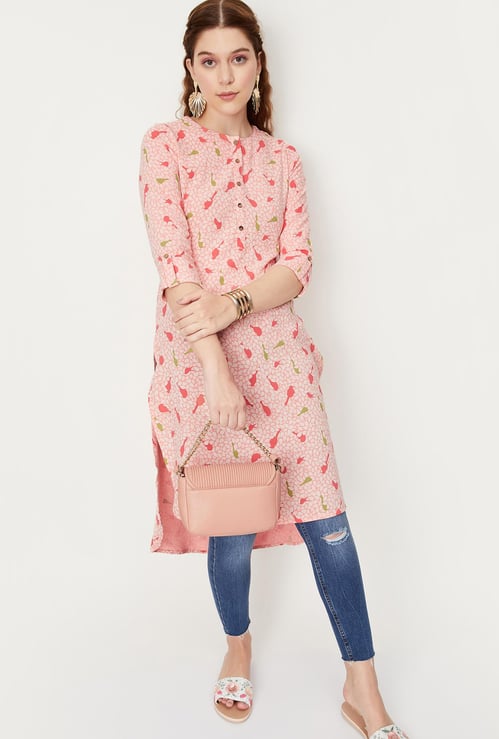 Women Printed High-Low Hem Kurta