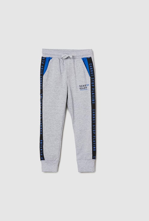 Boys Full-Length Joggers with Side Taping