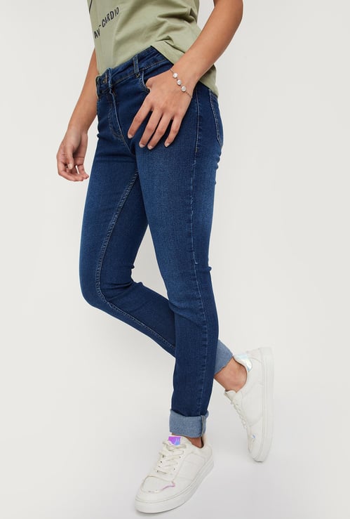 Girls Washed Slim Fit Jeans