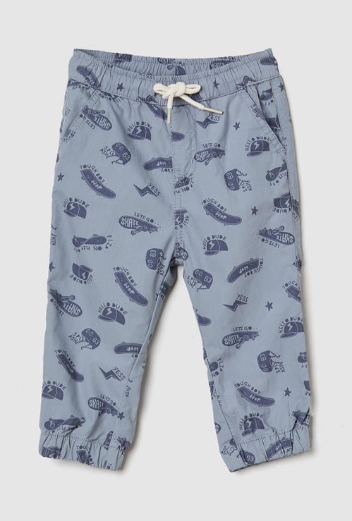 Boys Printed Drawstring Waist Joggers