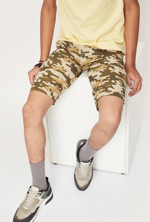 Boys Camouflage Woven Bermuda Shorts