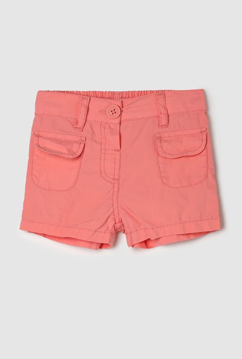 Girls Solid Casual Cotton Shorts