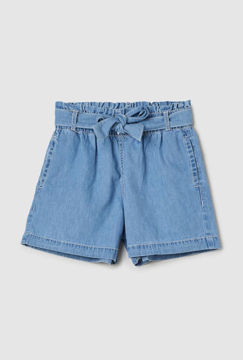 Girls Solid Woven Shorts