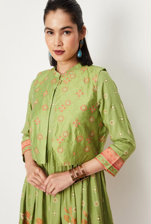 Women Printed Kurta with Jacket