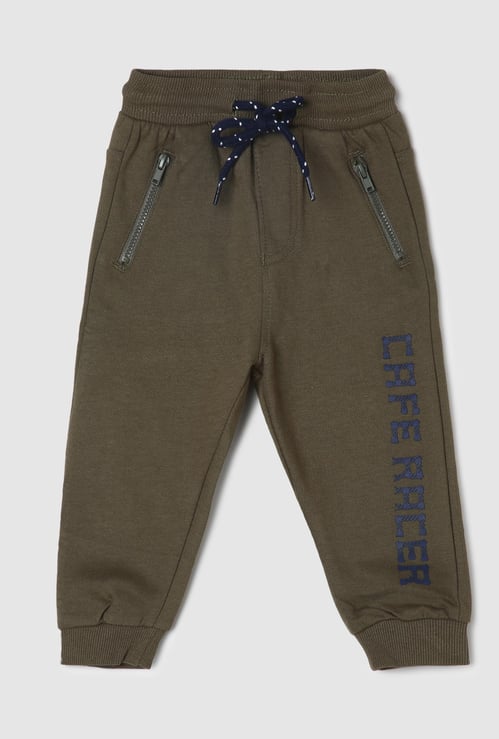 Boys Printed Joggers with Zip Pockets