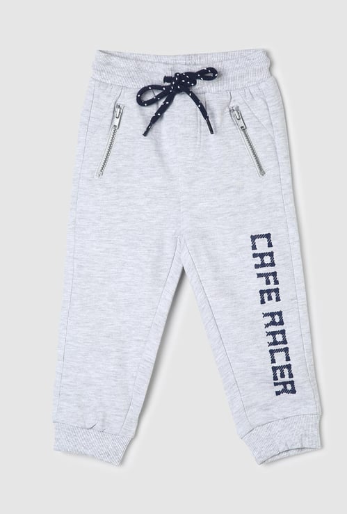 Boys Typographic Printed Drawstring Joggers