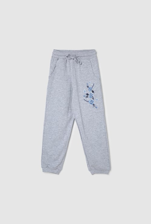 Girls Embroidered Knit Joggers