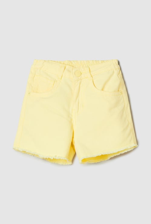 Girls Solid Woven Shorts