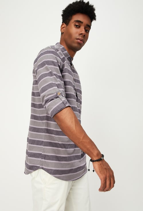 Men Striped Short Kurta