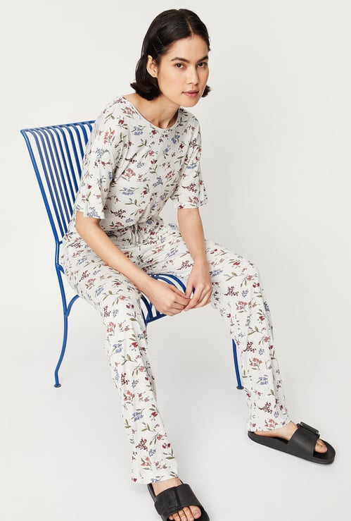 Women Floral Print Pyjama Set