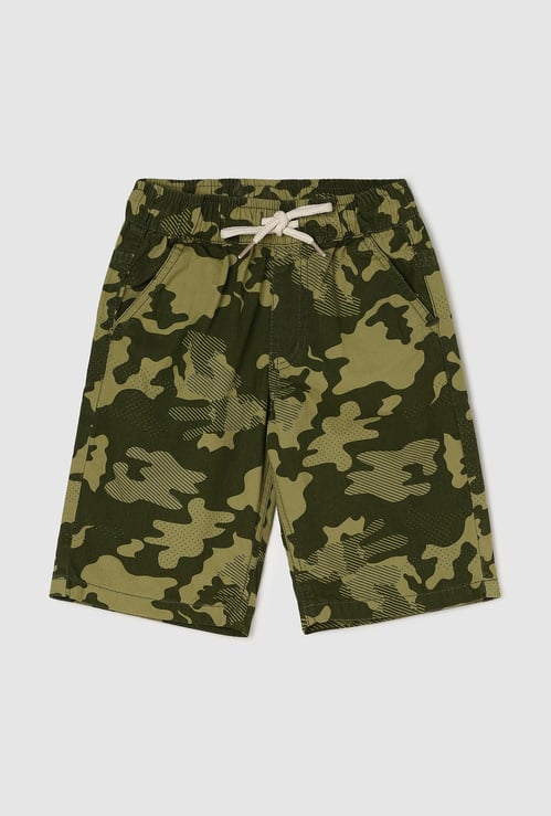 Boys Camouflage Printed Bermuda Shorts