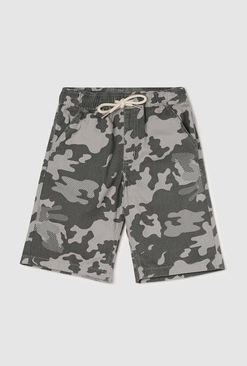 Boys Camouflage Printed Bermuda Shorts