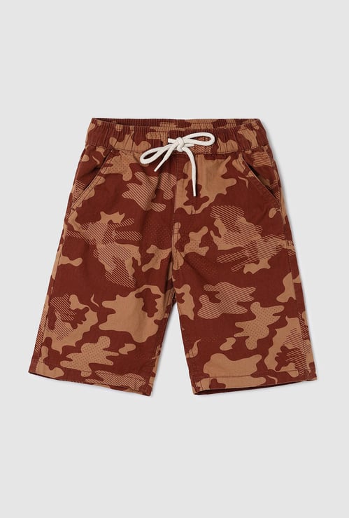 Boys Camouflage Printed Bermuda Shorts