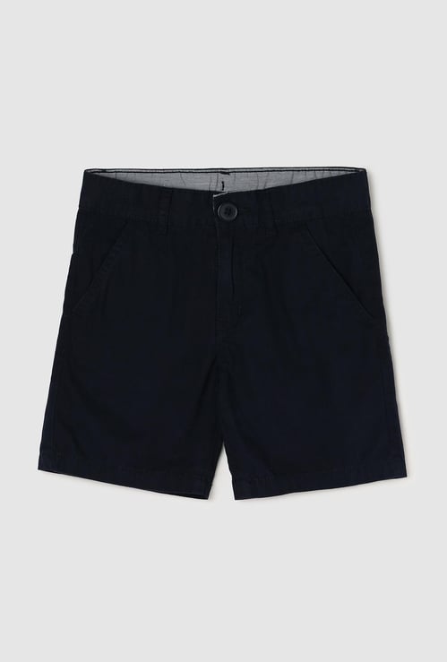 Boys Solid Woven Shorts