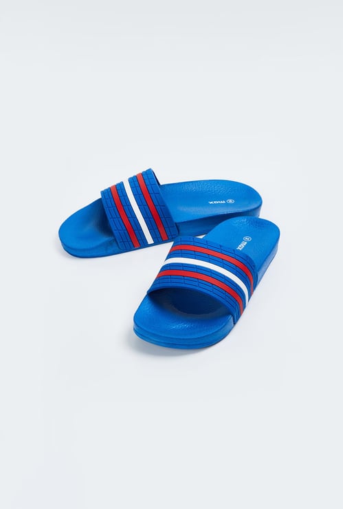 Boys Striped Slide Sandals