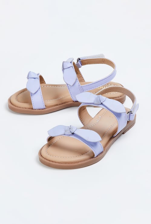 Girls Bow-Accented Strappy Sandals